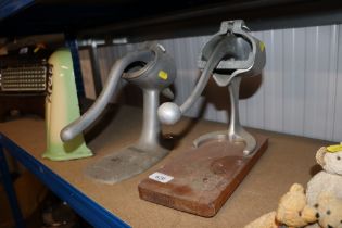 Two vintage food presses