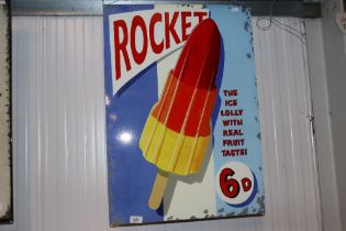 A reproduction Rocket Lolly advertising sign (118)