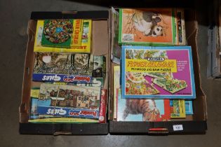 Two boxes of vintage jigsaw puzzles to include Vic