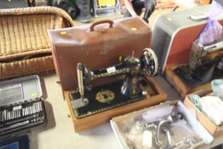 A vintage Singer hand sewing machine