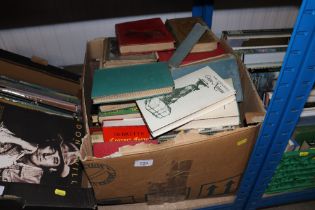 A box of various books