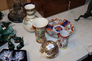 A collection of Oriental ceramics including Imari