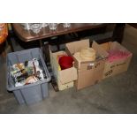 Four boxes of various sundries including kitchenal