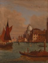 English school, 19th Century, "A View Across The Bay Of Venice", unsigned oil on canvas, unframed,