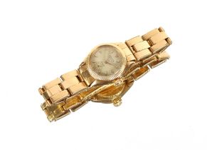 A Rolex Oyster ladies 18ct gold wrist watch, total weight 42.8gms