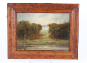 John Moore of Ipswich, study of Christchurch Park, signed oil on panel complete with fragmented