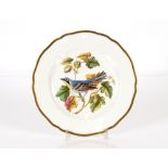 A Spode bird decorated part dessert service comprising comport, serving bowl, and six plates (8)