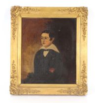 English school, early 19th Century, portrait study of a young scholar, unsigned oil on canvas,