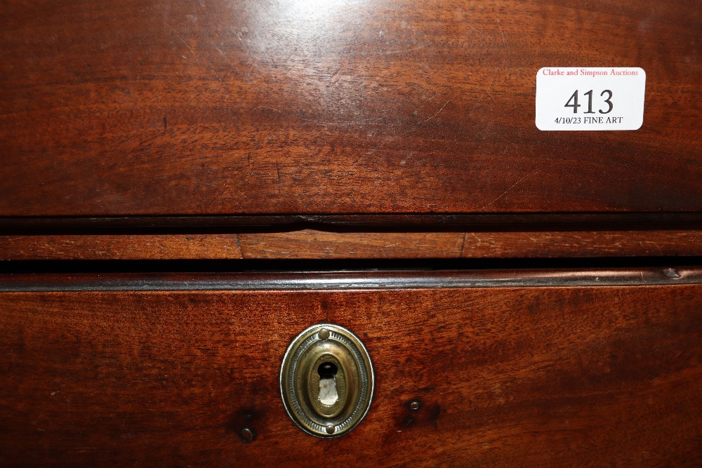 A Georgian mahogany tall boy chest, the upper section fitted three short and three long drawers - Bild 3 aus 21