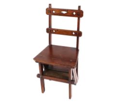 A Victorian metamorphic library step chair