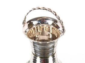 A George II silver cream pail, maker probably George Camper, having pierced swing handle, London