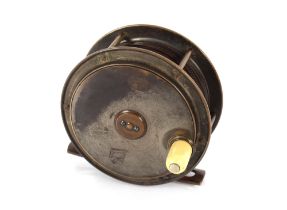 A Hardy Bros. of Alnwick brass fishing reel, 4¼" dia.