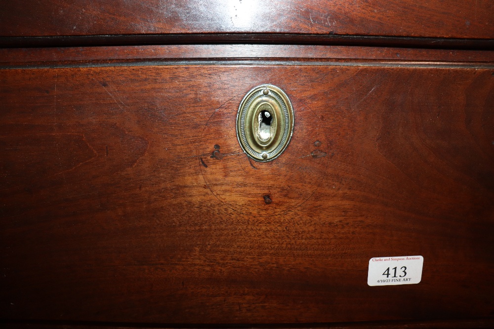 A Georgian mahogany tall boy chest, the upper section fitted three short and three long drawers - Bild 4 aus 21
