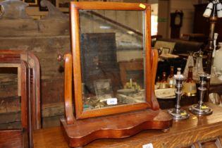 A Victorian mahogany swing frame toilet mirror