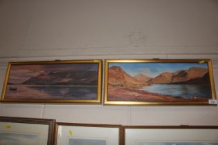 Linda Lyon, two oil paintings, views of Lake Distr