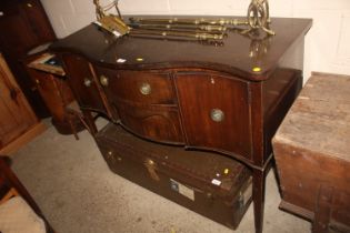 A mahogany serpentine fronted sideboard