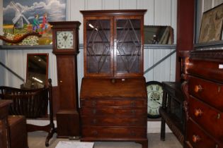 A Georgian mahogany bureau bookcase, 100cm wide x