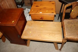 A modern pine bedside table fitted single drawer a