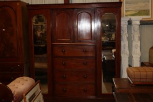 A Victorian mahogany combination wardrobe, 181cm w