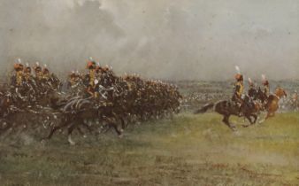 Gilbert Holiday, coloured print depicting a Charge