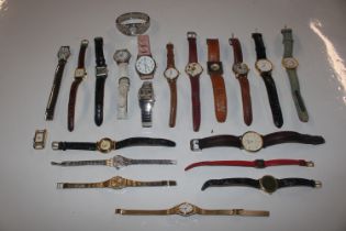 A box of various wrist watches