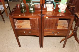 A pair of 19th Century style mahogany tray top side tabl