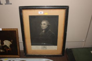 After J. Reynolds, black and white portrait print,