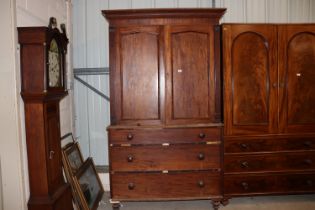 A 19th Century mahogany linen press AF (in need of