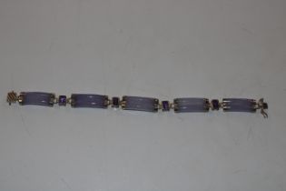 A Sterling silver amethyst and a lavender jade bra