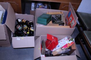 Three boxes of various sundries to include glass b