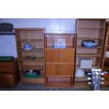 Two wood effect cupboards together with two wood e