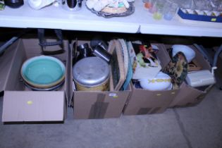 Four boxes of various sundry items and kitchenalia