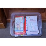 A box of various Ordnance Survey maps