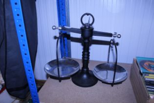 A set of balance scales