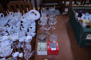 Three Babycham drinking glasses and various other