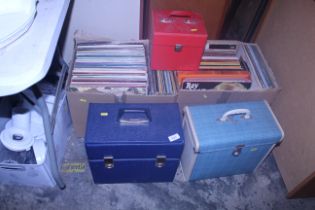 Two boxes and three cases of various LPs