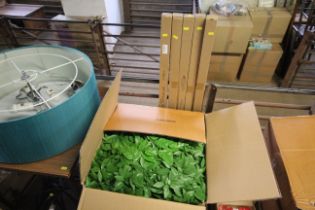 Four boxes containing artificial wall foliage and