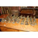 A collection of brass sailing boat ornaments