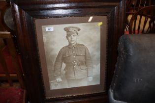 A WWI soldiers photograph in oak frame