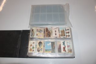 A folder of cigarette cards with spare sleeves