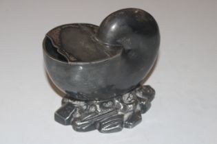 A Nautilus shell spoon warmer