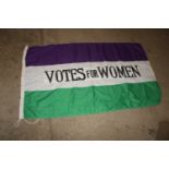 A Votes For Women Suffragettes type flag