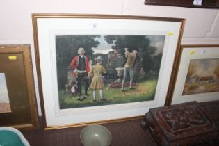 Lawrence Josset, pencil signed golfing print "The