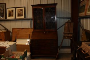 A Georgian mahogany bureau bookcase, approx. 100cm