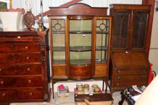 An Edwardian bow fronted display cabinet AF