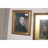 A gilt framed pastel portrait study of a gentleman