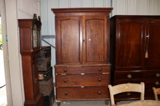 A 19th Century mahogany linen press AF (in need of