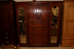 A Victorian mahogany combination wardrobe, approx.