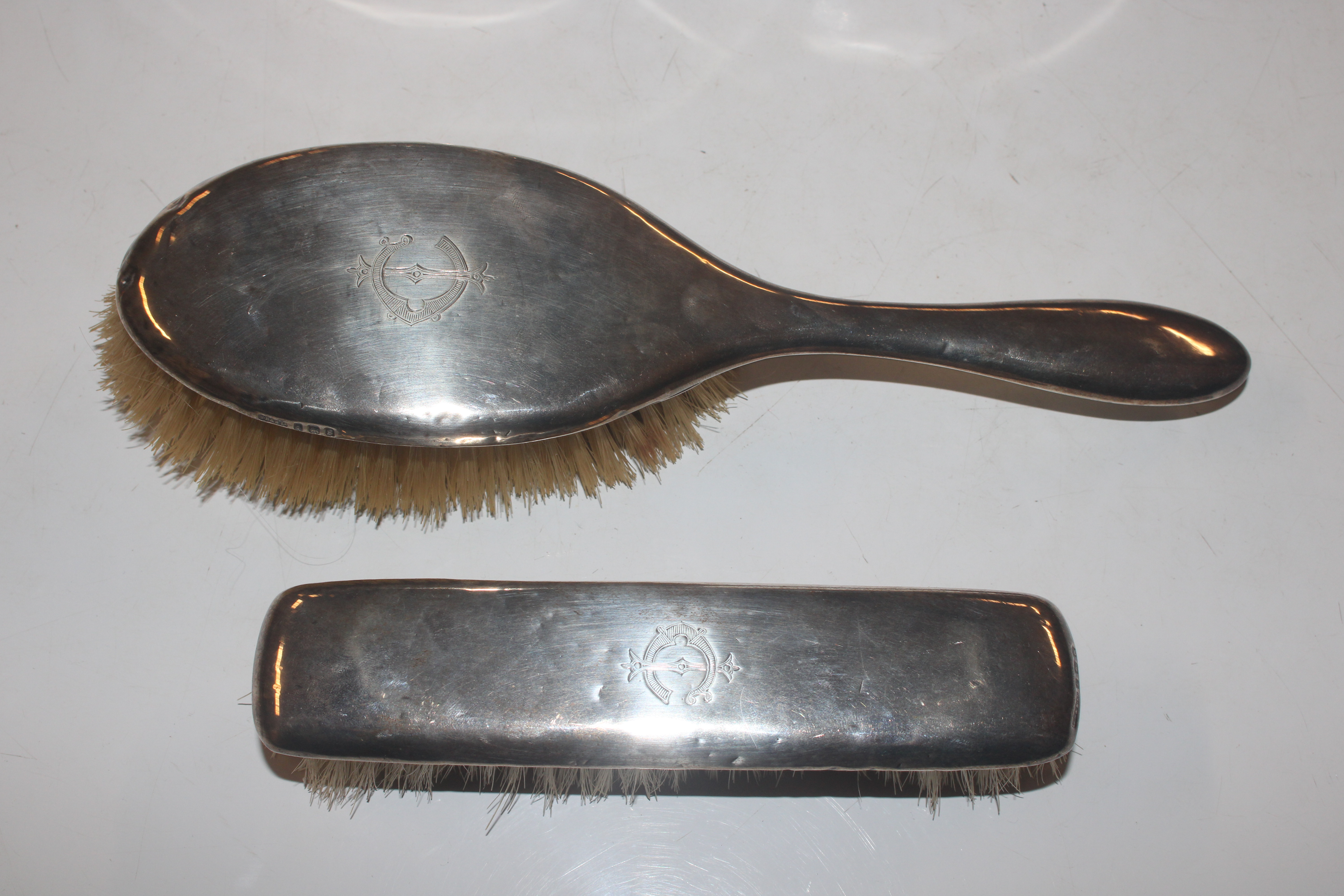 Two silver backed dressing table brushes; and a wh - Image 4 of 14