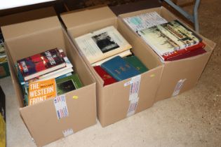 Three boxes of various books